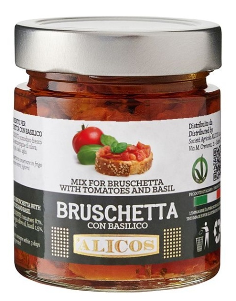 Bruschetta z pomidorami i bazylią 190g Bruschetta z pomidorami i bazylią 190g